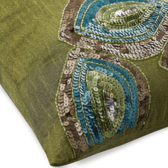 Peacock Abstract Sequins Decorative Euro Sham