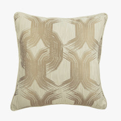 Pearl Beige Mystery - Beige Jacquard Silk Decorative Euro Sham