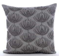 Pearl Harvest - Gray Cotton Linen Decorative Euro Sham