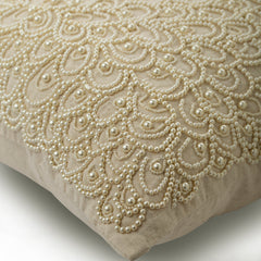 Pearl Haven - Natural Beige Cotton Linen Decorative Euro Sham