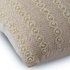 Pearl Ivy - Pearl Ivory Art Silk Throw Pillow Cover