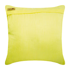 Pearly Yellow - Yellow Art Silk Throw Pillow Cover