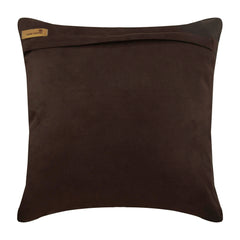 Pink Rose - Brown Faux Suede Throw Pillow Cover