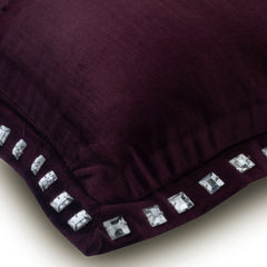 Plum Crystal Palace - Plum Velvet Decorative Euro Sham