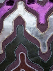 Purple Lava - Purple Faux Leather Throw Pillow Cover