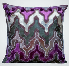 Purple Lava - Purple Faux Leather Decorative Euro Sham