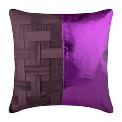 Fuchsia N Half - Fuchsia Pink Art Silk Decorative Euro Sham