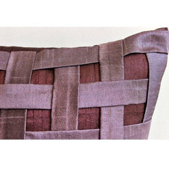 Purple N Plum Basket Weave - Plum Art Silk Decorative Euro Sham