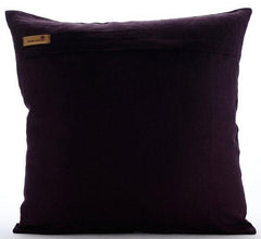 Purple Pleats - Dark Plum Cotton Linen Decorative Euro Sham