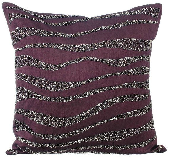 Purple Ripples Swirl Throw Pillow Cover