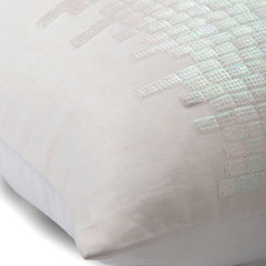 Rainbow Streaks - White Cotton Linen Decorative Euro Sham