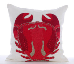 Red Crab Craze Pillow Cover