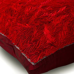 Red Hot Satin Ribbon - Red Art Silk Throw Pillow Cover