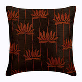 Red Lotuses Brown Decorative Euro Sham