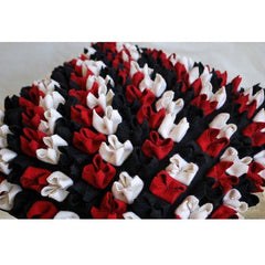 Red N Black Blossom - Red & Black Felt Decorative Euro Sham
