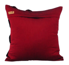 Red N Half - Red Art Silk Throw Pillow Cover
