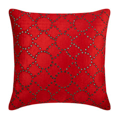 Red Velvet Crystal - Red Velvet Decorative Euro Sham