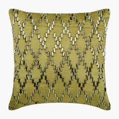 Rhinestone Jaal - Sage Green Velvet Decorative Euro Sham