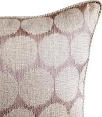 Running In Circles - Beige Jacquard Silk Throw Pillow Cover