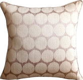 Running In Circles - Beige Jacquard Silk Decorative Euro Sham