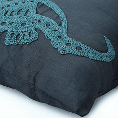 Sea Horse - Blue Art Silk Throw Pillow Cover