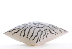 Sequin Whirlpool - White Art Silk Decorative Euro Sham