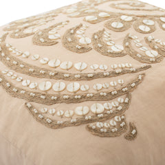 Shell Burst - Beige Cotton Linen Decorative Euro Sham