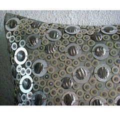 Shiny Disco Balls - Silver Art Silk Decorative Euro Sham