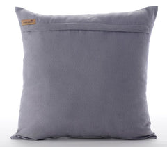 Silent Night - Gray Faux Leather Throw Pillow Cover