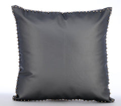 Silent Night - Gray Faux Leather Decorative Euro Sham