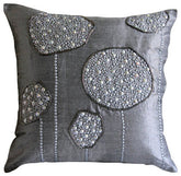 Silver Ball Bearings Sequins Throw Pillow Cover