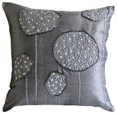 Silver Ball Bearings Sequins Throw Pillow Cover