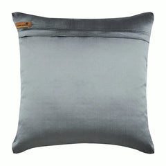 Silver Checkered - Silver Taffeta Throw Pillow Cover