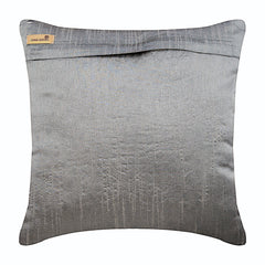 Silver Gold Damask - Silver Art Silk Decorative Euro Sham