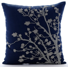 Silver Magnolia Pillow Cover