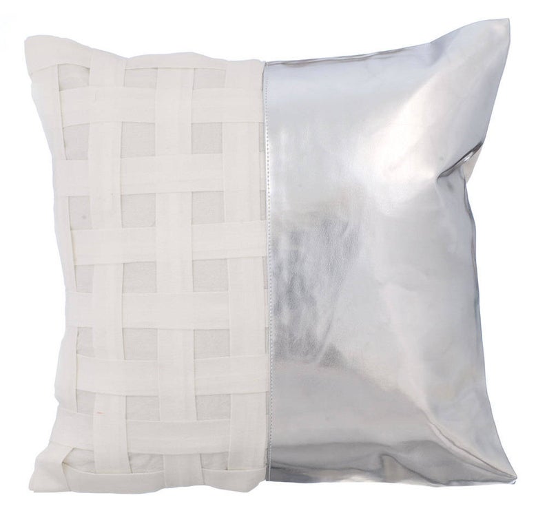 Silver N Half Pillow Cover