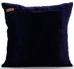 Silver Periwinkle - Navy Blue Velvet Decorative Euro Sham