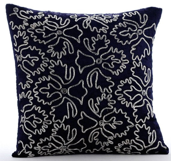 Silver Periwinkle Pillow Cover