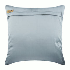 Silver Round Leaves - Silver Art Silk Decorative Euro Sham