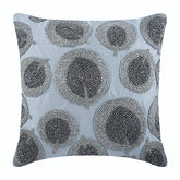 Silver Round Leaves Pillow Cover
