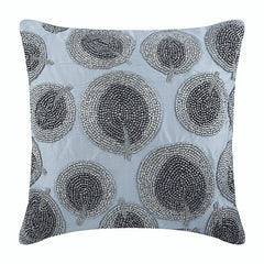 Silver Round Leaves Pillow Cover