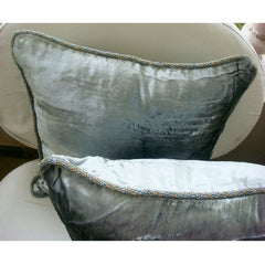 Silver Shimmer - Silver Velvet Throw Pillow Cover