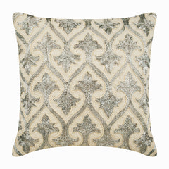 Silver Twinkles - Beige Linen Decorative Euro Sham