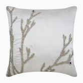 Silver Willow - White Art Silk Decorative Euro Sham