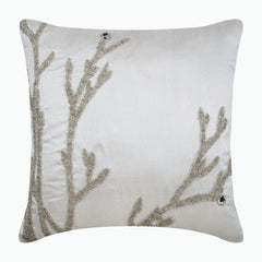 Silver Willow - White Art Silk Decorative Euro Sham