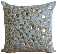 Navy Night Diamonds - Navy Blue Silk Throw Pillow Cover
