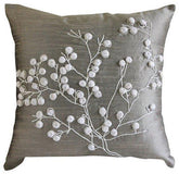 Snow Flowers Silk Decorative Euro Sham