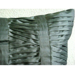 Sonic Waves - Dark Gray Art Silk Decorative Euro Sham