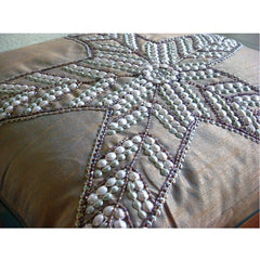 Starfish Sparkle - Two Tone Orange Purple Art Silk Throw Pillow Cover