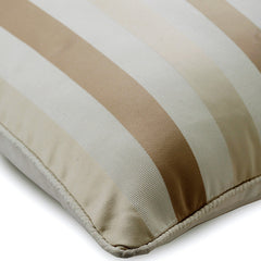 Striped With Beige - Beige Jacquard Silk Throw Pillow Cover